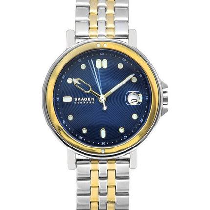 Reloj Skagen Signatur Lille Sport de dos tonos de acero inoxidable con esfera azul y cuarzo SKW3137 para mujer