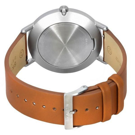 Reloj Skagen Kuppel con correa de cuero marrón y esfera azul de cuarzo SKW6888 para hombre