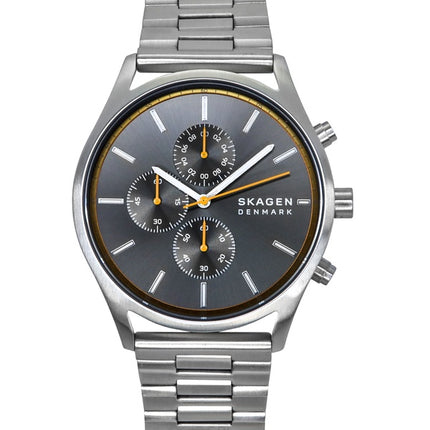 Reloj Skagen Holst Cronógrafo de acero inoxidable con esfera gris con efecto rayos de sol de cuarzo SKW6926 para hombre