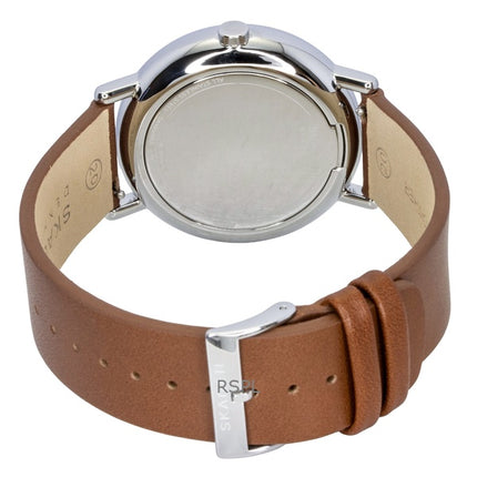 Reloj Skagen Signatur de cuarzo multifunción con correa de piel y esfera color crema SKW6942 para hombre