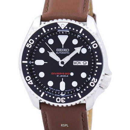 Seiko automático Diver's Ratio Brown Leather SKX007J1-LS12 200M Reloj para hombre
