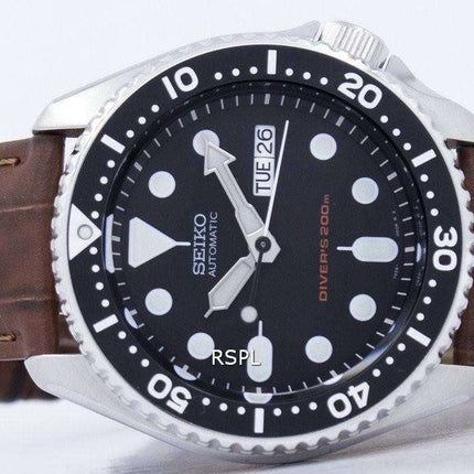 Reloj 200M relación cuero marrón SKX007K1 LS7 de los hombres de Seiko Automatic Diver