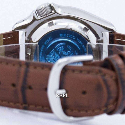 Reloj 200M relación cuero marrón SKX007K1 LS7 de los hombres de Seiko Automatic Diver