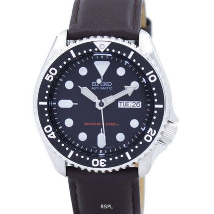 Reloj 200M relación cuero marrón oscuro SKX007K1-LS11 de los hombres de Seiko Automatic Diver