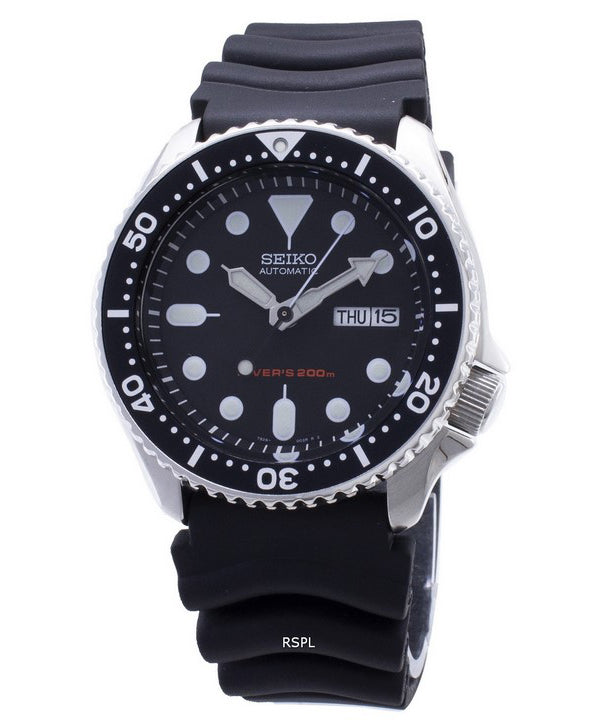 Reloj Seiko Automático de Buceo SKX007 SKX007K1 SKX007K para Hombre con Correa de Caucho Reacondicionado