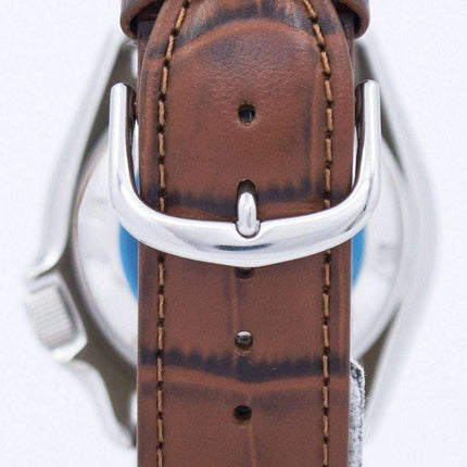 Reloj relación cuero marrón SKX009J1-LS7 200M de los hombres de Seiko Automatic Diver
