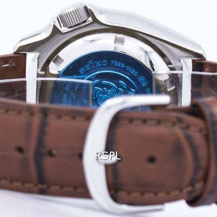 Reloj relación cuero marrón SKX009J1-LS7 200M de los hombres de Seiko Automatic Diver