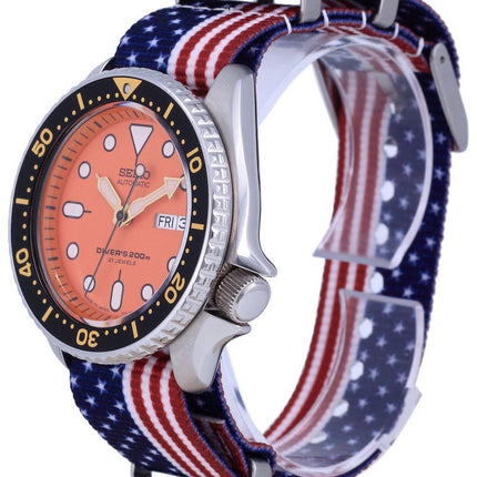 Reloj para hombre Seiko Automatic Diver&#39,s Japan Made Polyester SKX011J1-var-NATO27 200M