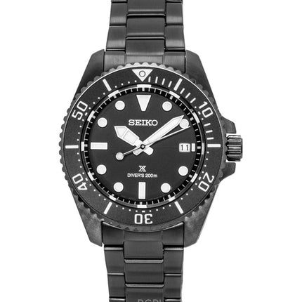 Reloj Seiko Prospex SNE599P1 para hombre, de acero inoxidable, esfera negra, solar, para buceo, resistente al agua hasta 200 m.