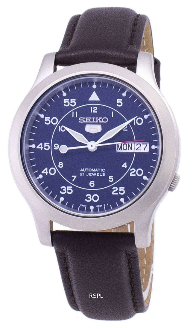 Reloj Seiko 5 militar SNK807K2-SS4 automático cuero marrón correa hombre