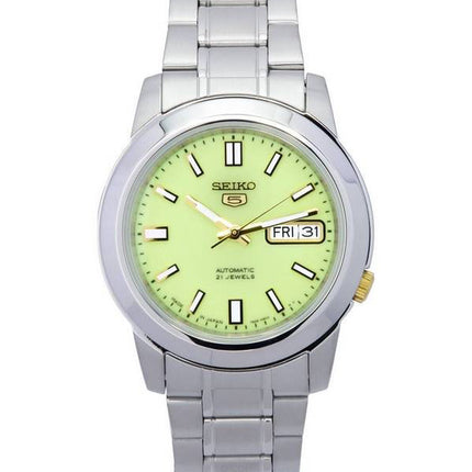 Reloj Seiko 5 automático de acero inoxidable con esfera verde SNKK19 SNKK19J1 SNKK19J para hombre reacondicionado