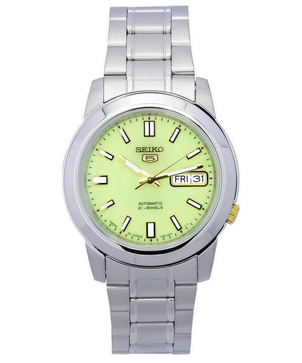 Reloj Seiko 5 automático de acero inoxidable con esfera verde SNKK19 SNKK19J1 SNKK19J para hombre reacondicionado
