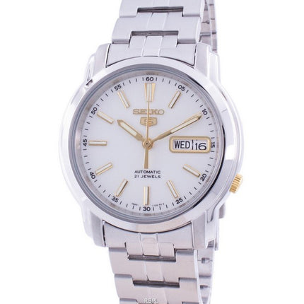 Reloj Seiko 5 automático con esfera blanca SNKL77 SNKL77K1 SNKL77K para hombre