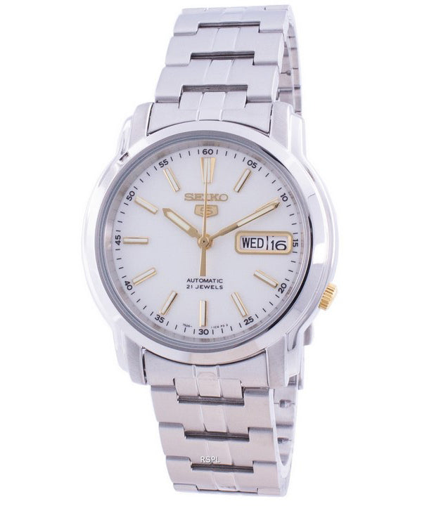 Reloj Seiko 5 automático con esfera blanca SNKL77 SNKL77K1 SNKL77K para hombre