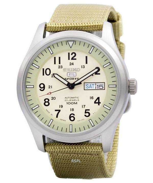 Reloj deportivo automático militar Seiko 5 reacondicionado, fabricado en Japón, SNZG07 SNZG07J1 SNZG07J para hombre