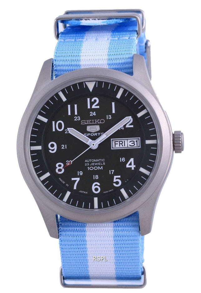 Seiko 5 Sports Automatic Japan Made SNZG09J1-var-NATO24 100M Reloj para hombre