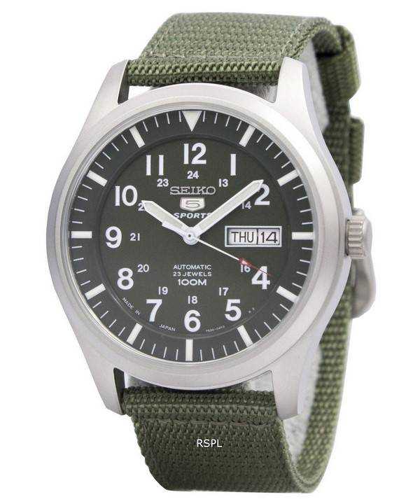 Reloj deportivo automático militar Seiko 5 reacondicionado, fabricado en Japón, SNZG09 SNZG09J1 SNZG09J para hombre