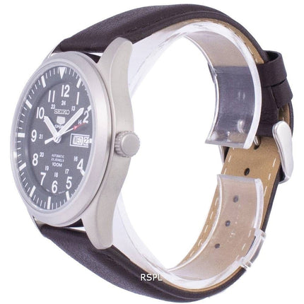 Seiko 5 Sports automático relación cuero marrón oscuro SNZG09K1-LS11 Watch de Men