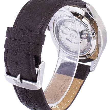 Seiko 5 Sports automático relación cuero marrón oscuro SNZG09K1-LS11 Watch de Men