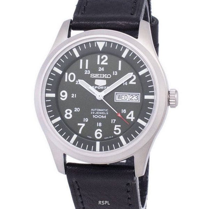 Seiko 5 Sports automático relación cuero negro SNZG09K1-LS8 Watch de Men