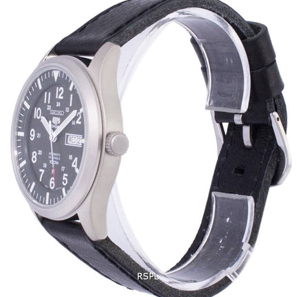 Seiko 5 Sports automático relación cuero negro SNZG09K1-LS8 Watch de Men