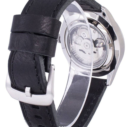 Seiko 5 Sports automático relación cuero negro SNZG09K1-LS8 Watch de Men