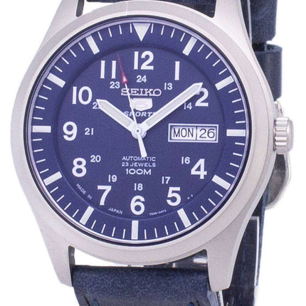 Seiko 5 Sports SNZG11J1 LS13 Japón de reloj de los hombres de la correa de cuero azul oscuro