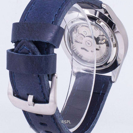 Seiko 5 Sports SNZG11J1 LS13 Japón de reloj de los hombres de la correa de cuero azul oscuro