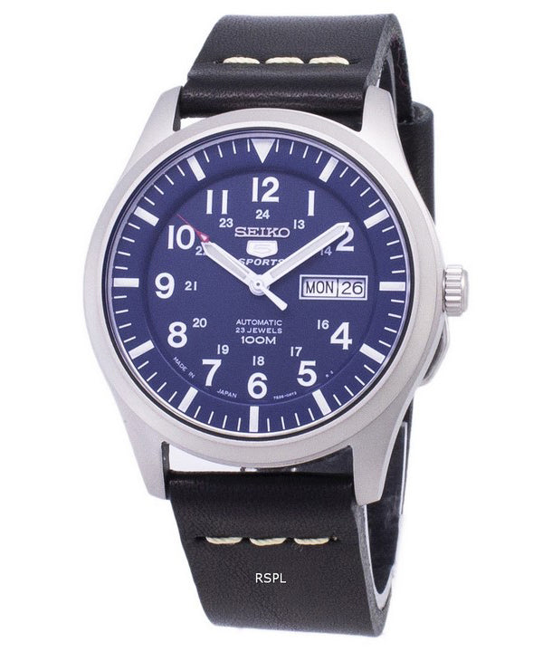 Reloj Seiko 5 Sports SNZG11J1 LS14 automático cuero negro correa de los hombres