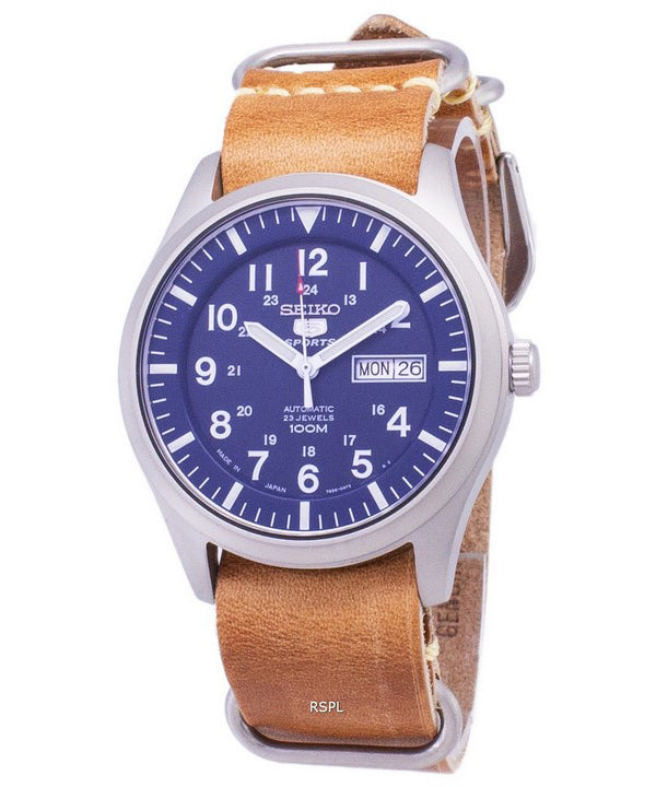 Reloj Seiko 5 Sports SNZG11J1 LS18 automática cuero marrón correa de los hombres