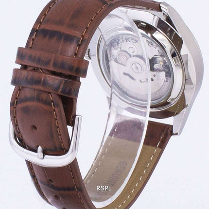 Reloj Seiko 5 Sports relación automática cuero marrón SNZG11K1 LS7 de los hombres