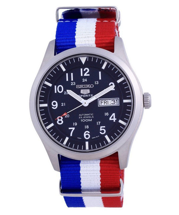 Reloj Seiko 5 Sports automático de poliéster SNZG11K1-var-NATO25 100M para hombre