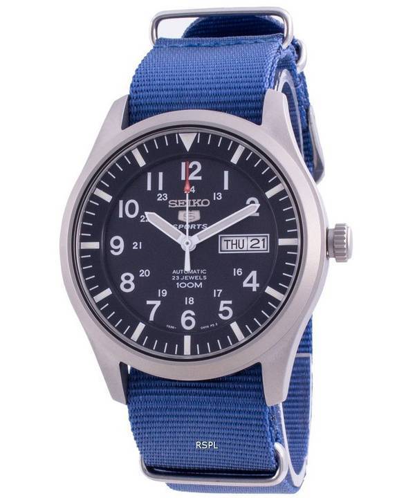Seiko 5 Sports Blue Dial Automatic SNZG11K1-var-NATO8 100M Herreur