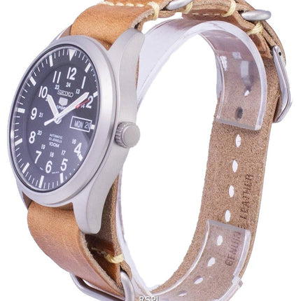 Reloj Seiko 5 Sports SNZG15K1-LS18 automático cuero marrón correa de los hombres
