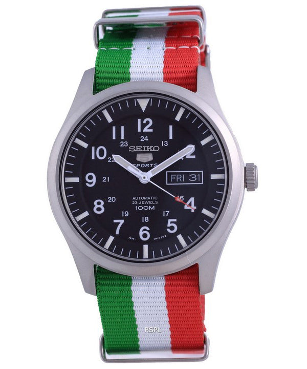 Seiko 5 Sports Automatic Polyester SNZG15K1-var-NATO23 100M Reloj para hombre