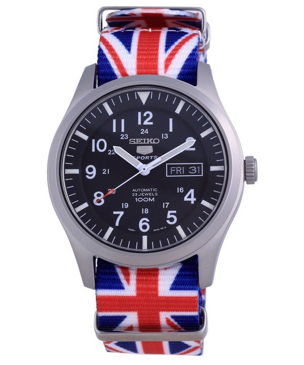 Seiko 5 Sports Automatic Polyester SNZG15K1-var-NATO28 100M Reloj para hombre