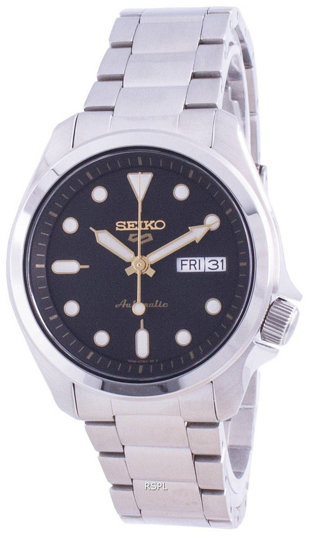 Reloj Seiko 5 Sports automático con esfera negra, SRPE57, SRPE57K1, 100 m, para hombre, reacondicionado