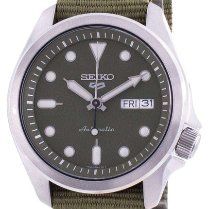 Seiko 5 Sports Green Dial Nylon Correa Automático SRPE65 SRPE65K1 SRPE65K 100M Reloj para hombre