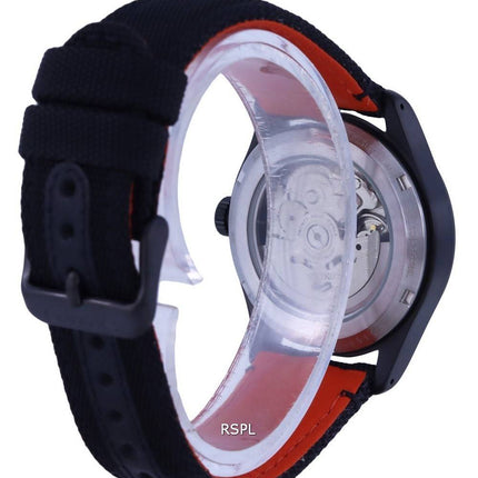 Seiko 5 Sports Flieger Nylon Negro Dial Automático SRPH33K1 100M Reloj para hombre