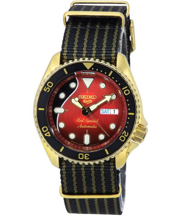 Seiko 5 Sports Brian May Red Edición especial limitada Correa de nylon Automático SRPH80J1 100M Reloj para hombre