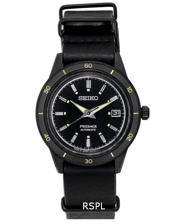 Reloj Seiko Presage Style60s con esfera negra automático SRPH95 SRPH95J1 SRPH95J para hombre