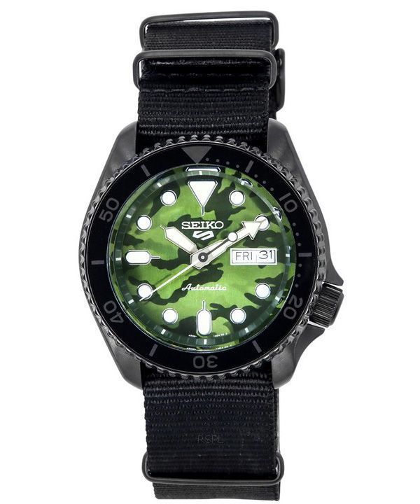 Reloj Seiko 5 Sports SKX Street Style con correa de nailon y esfera de camuflaje automático SRPJ37 SRPJ37K1 SRPJ37K 100M para ho