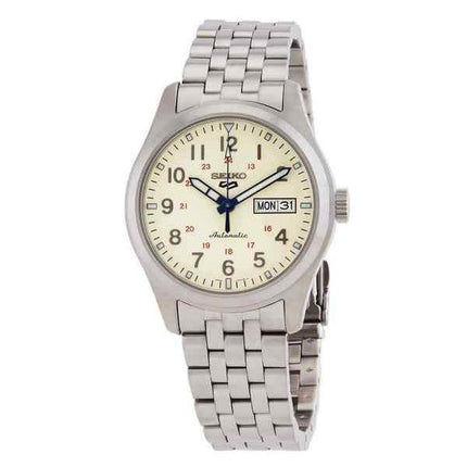 Reloj para hombre Seiko 5 Sports Laurel 110th Anniversary Edición limitada con esfera beige automático SRPK41K1 100M con correa