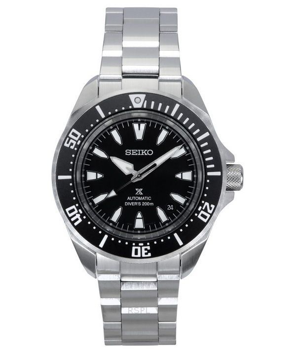 Reloj automático Seiko Prospex Sea Samurai Shog-urai de acero inoxidable con esfera negra SRPL13K1 para buceo a 200 m para hombr