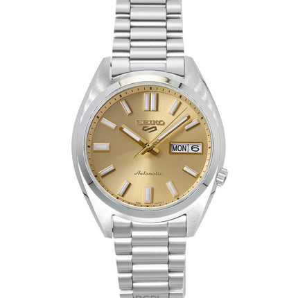 Reloj Seiko 5 Sports SNXS automático de acero inoxidable con esfera dorada SRPL59K1 100M para hombre