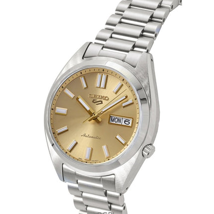 Reloj Seiko 5 Sports SNXS automático de acero inoxidable con esfera dorada SRPL59K1 100M para hombre