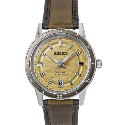 Reloj Seiko Presage Style 60's de acero inoxidable con esfera dorada y automático SRPL75J1 para hombre