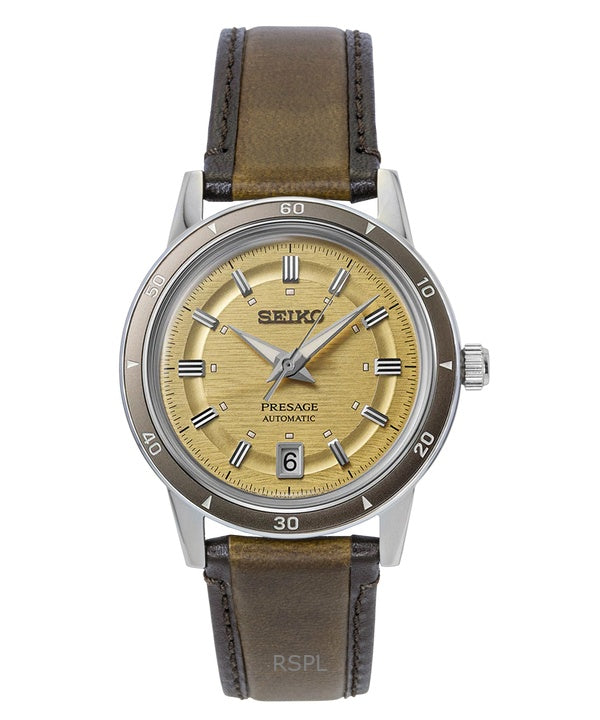 Reloj Seiko Presage Style 60's de acero inoxidable con esfera dorada y automático SRPL75J1 para hombre