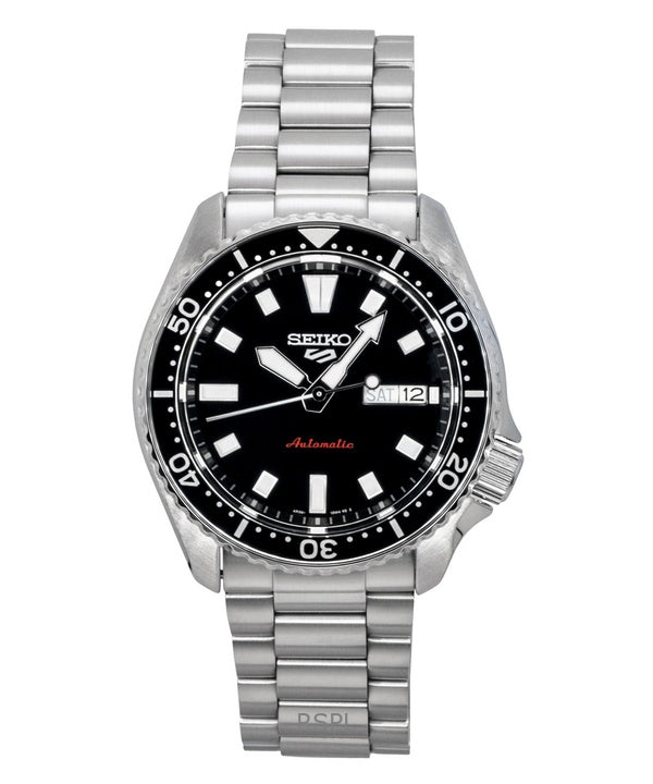 Reloj Seiko 5 Sports SKX Redux de acero inoxidable con esfera negra, automático SRPL85K1, resistente al agua hasta 100 m para hombre