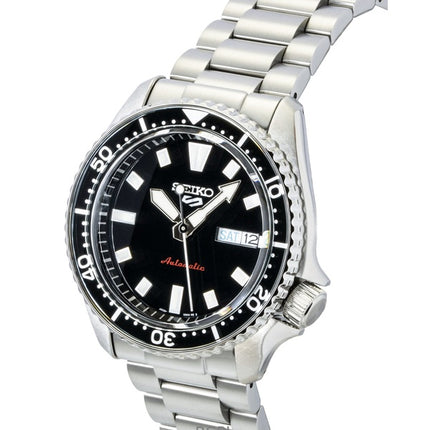 Reloj Seiko 5 Sports SKX Redux de acero inoxidable con esfera negra, automático SRPL85K1, resistente al agua hasta 100 m para hombre